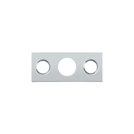 Deltana Solid Brass Strike Plate For 7 Flush Bolt, Polished Chrome Finish, 10PK SP7FBR26-XCP10